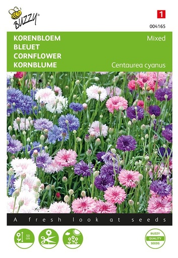 [02-004165] Korenbloem dubbelbloemig GEMENGD - ca 1,5 g