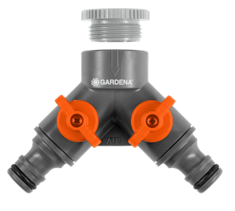 [GAR-936-20] Gardena 2-wegventiel, voor schroefdraden van 26,5 mm (G 3/4'') en 21 mm (G 1/2''), met adapter 