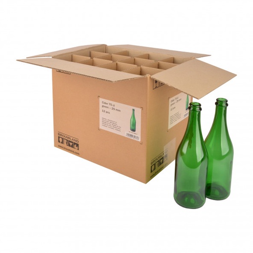 [BRO-0174821] Wijnfles cider 75 cl, 560 g, groen, 29 mm, doos 12 st.