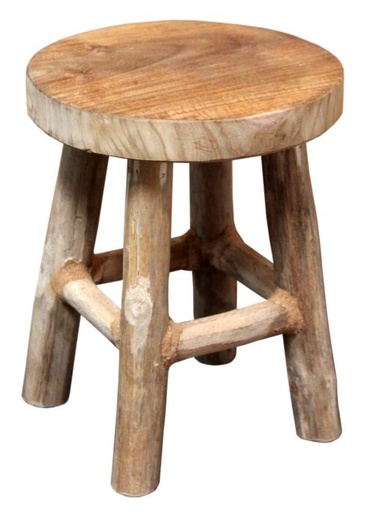 [VDL-301107] STOOL TEAK NATURAL D17H22 cm