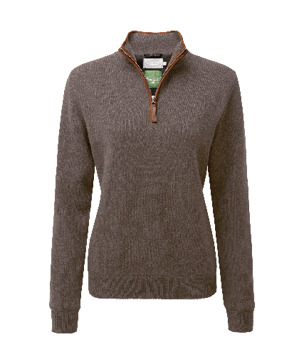 SCHOFFEL - LD. Lambswool Aerobloc 1/4 zip- mole
