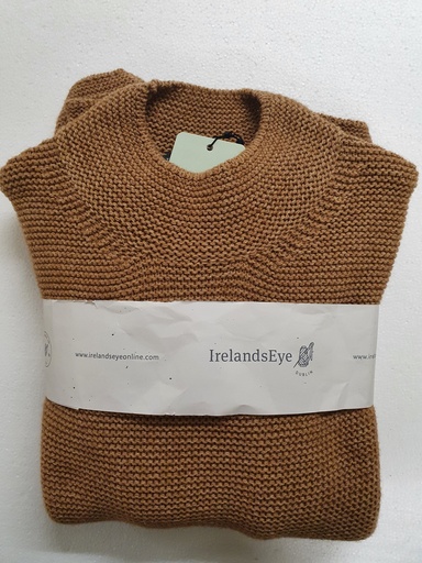 [IR-RCFNS] IRELANDSEYE Rathgar cable funnel neck sweater - sandstorm