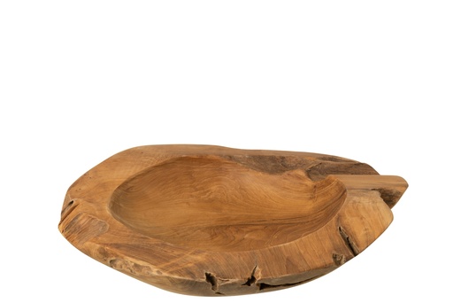 [JOL-10882] Schaal Igor Onregelmatig Teak Hout Naturel Large