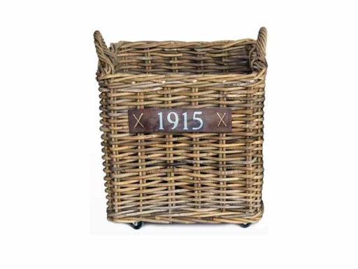 [VDL-9014021] HAARDMAND ROTAN BAK m. wielen 40x40x40 cm