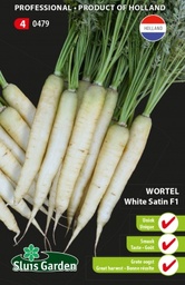 [01-000479] Wortelen WHITE SATIN F1 - ca 500 z