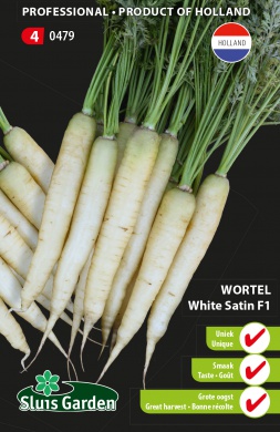 [01-000479] Wortelen WHITE SATIN F1 - ca 500 z