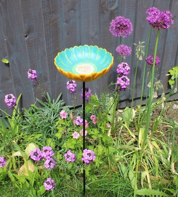 [12-008893] Ceramische voeder blauw margriet