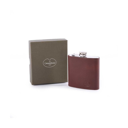 [LEC-2970-0101] LEATHER HIP FLASK marron foncé