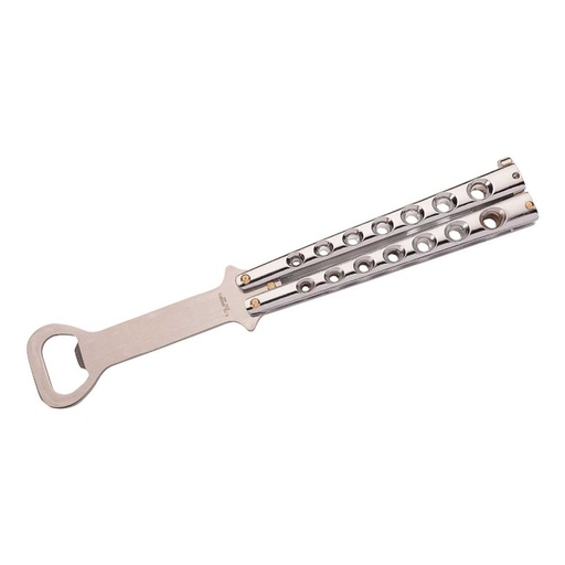 [20HB571113-21cm] Flesopener, Herbertz, Butterfly, zilver, RVS