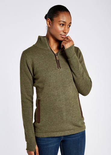 Dubarry - Morrisey Zip Neck Sweater - Dusky Green