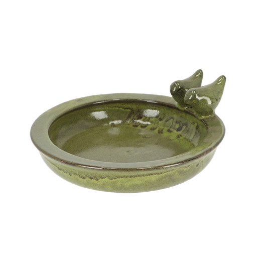[FB489] VOGELBAD KERAMIEK ROND GROEN