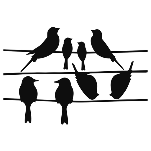 [FB576] RAAMSTICKERS VOGELS OP DRAAD