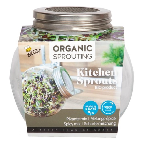 [12-085381] Organic Sprouting pot en verre Mélange épicé