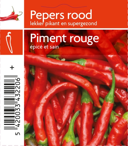 [MR-3220] Pepers rood Cayenne - 1 Plantje