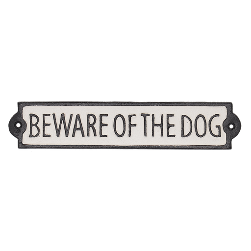 [LH325] Deurbordje 'BEWARE OF THE DOG' gietijzer